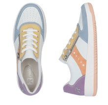 Rieker Sneaker M5520-91 (Kunstleder, mit seitlichen Reissverschluss) weiss/bunt Damen