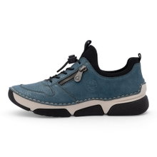 Rieker Sneaker Slipper (synthetic leather, quick lacing system) 45951 blue ladies