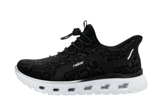 Rieker Sneaker Slipper (Synthetic Leather) M6066-01 Black Ladies