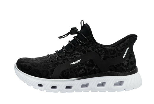 Rieker Sneaker Slipper (Kunstleder) M6066-01 schwarz Damen