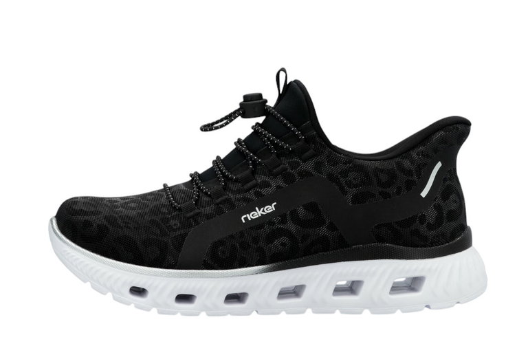 Rieker Sneaker Slipper (Kunstleder) M6066-01 schwarz Damen