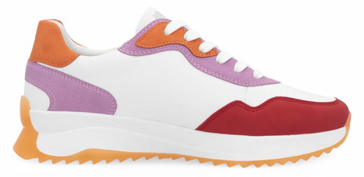 Rieker Sneaker (Glattleder) W1308 weiss/rot/rosa/orange Damen