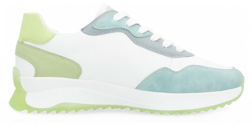 Rieker Sneaker (Glattleder) W1308 weiss/blau/lime Damen