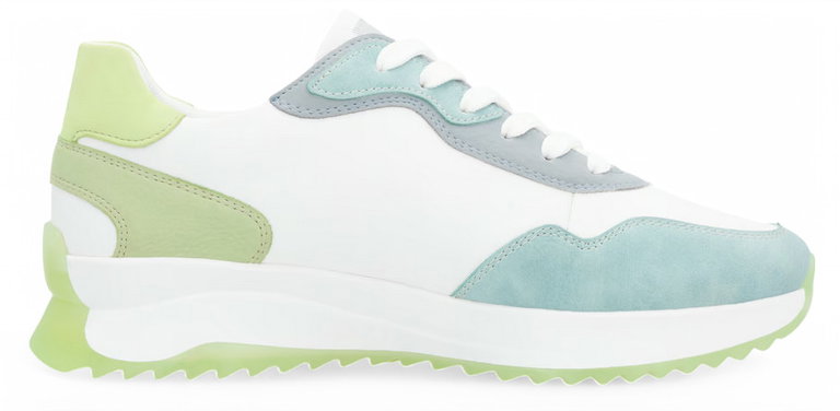 Rieker Sneaker (Glattleder) W1308 weiss/blau/lime Damen