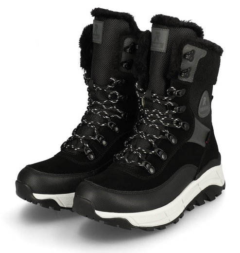Rieker Winterstiefel Evolution W0066-00 (Stiefel mit seitlichen Reissverschluss und Innenfutter) schwarz/grau Damen