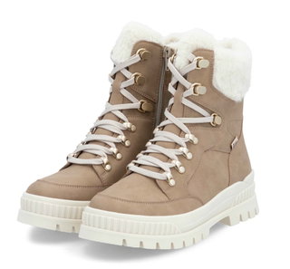Rieker Winter Boots W2174-20 (Lace-up boots with inner lining, smooth leather) beige-brown ladies