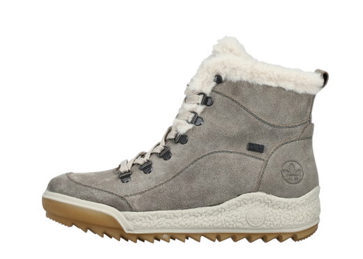 Rieker Winterschuhe Y4713-45 (Schnürstiefel mit Innenfutter, Rauleder) grau Damen