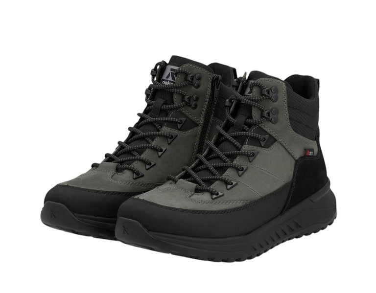 Rieker Winterschuhe U0174-42 (Schnürstiefel mit Innenfutter, Kunstleder) grau Herren
