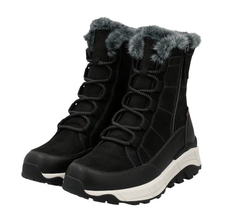 Rieker Winterstiefel W0071-00 R-TEX (Schnürstiefel mit Innenfutter und seitlichen Reissverschluss) schwarz Damen