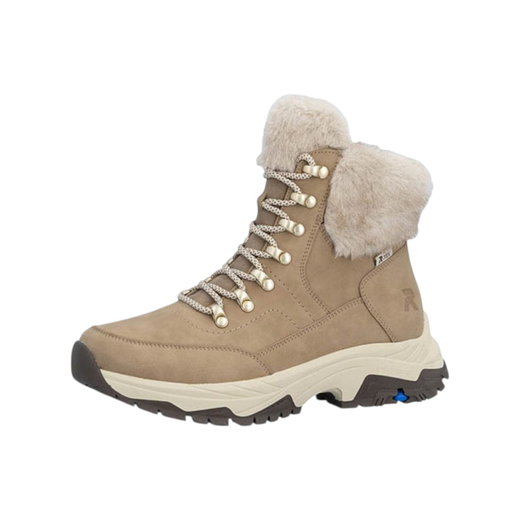 Rieker Winterstiefel Z3971 (Schnürstiefel mit Innenfutter, Rauleder) beigebraun Damen