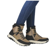 Rieker Winterstiefel W0072-64 (Schnürstiefel mit Innenfutter und seitlichen Reissverschluss) braun/schwarz Damen