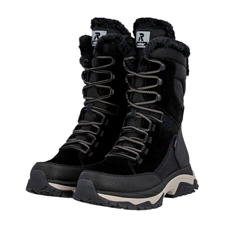 Rieker Winterstiefel W3972-00 (Schnürstiefel mit Innenfutter, sehr warm) schwarz Damen