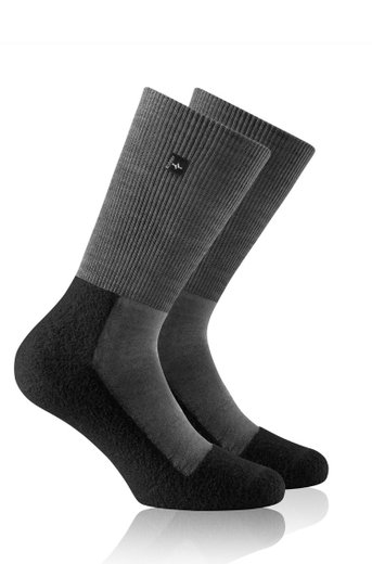 Rohner Wandersocke Original SupeR Light (Wollmischgewebe, feuchtigkeitsregulierend) anthrazit/grau - 1 Paar