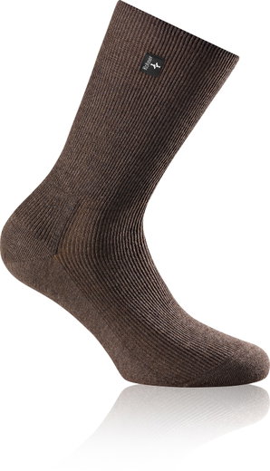 Rohner Day Sock SupeR (ribbed, non-slip, cotton) mocca Men - 1 Pair