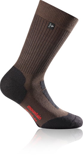 Rohner Trekkingsocke Crew Mountain Trekking (antibakteriell, Fuss-Wellness) dunkelbraun - 1 Paar