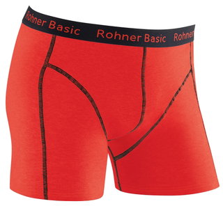 Rohner Boxershort Basic Unterwäsche rot/schwarz Herren - 1 Stück