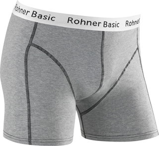 Rohner Boxershort Basic Unterwäsche grau/schwarz Herren - 1 Stück