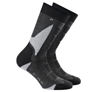 Rohner Wandersocke Back-Country (Merinowollmischgewebe) grau/schwarz/beige - 1 Paar