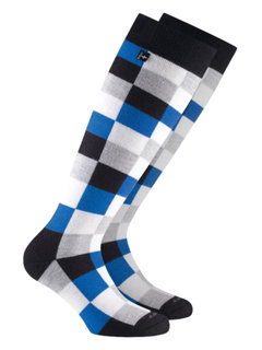 Rohner Skisocke Carola (Wollmischgewebe) blau/bunt - 1 Paar