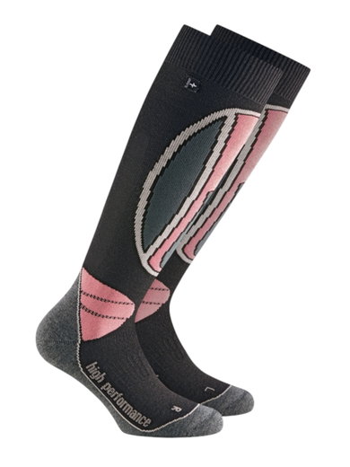 Rohner Skisocke High Performance schwarz/rosa Herren - 1 Paar