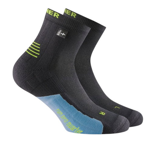 Skarpety biegowe Rohner Run Pro Quarter l/r czarne męskie