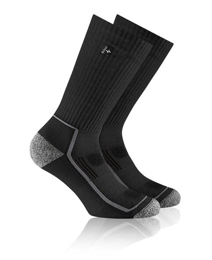Rohner Sport Sock Crew Eco X-Sport (Organic Cotton, Moisture Absorbing) Black/Grey - 1 Pair
