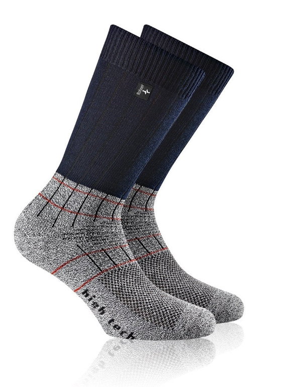 Rohner Wandersocke Fibre High Tech (Coolmax-Fasern/Merinowolle) marineblau/grau - 1 Paar