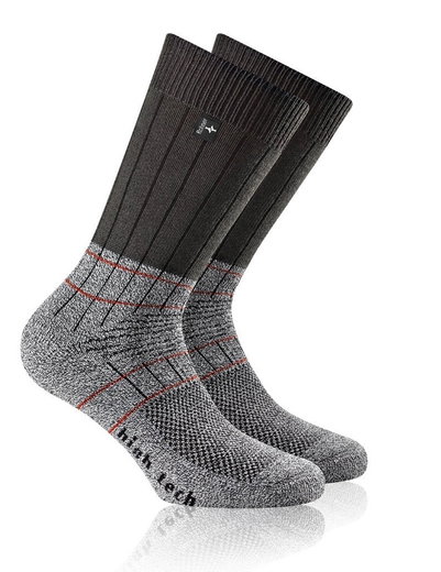 Rohner Wandersocke Fibre High Tech (Coolmax-Fasern/Merinowolle) anthrazit/grau - 1 Paar