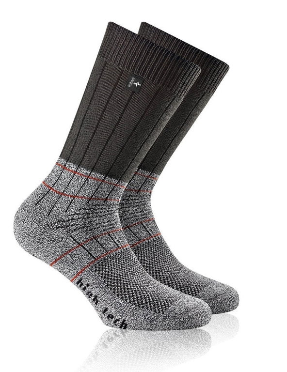 Rohner Wandersocke Fibre High Tech (Coolmax-Fasern/Merinowolle) anthrazit/grau - 1 Paar