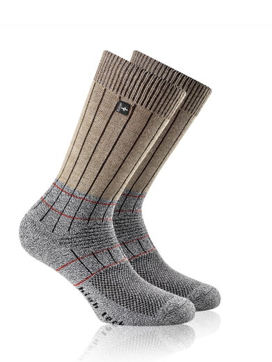 Rohner Hiking Sock Fibre High Tech (Coolmax fibers/Merino wool) beige/grey- 1 Pair