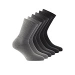 Rohner Tennissocken Crew Basic (superweich) hellgrau/grau/dunkelgrau - 3 Paar