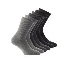 Rohner Tennissocken Crew Basic (superweich) hellgrau/grau/dunkelgrau - 3 Paar