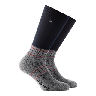 Rohner Hiking Sock Fibre High Tech (Coolmax fibers/Merino wool) navy blue/grey - 1 pair