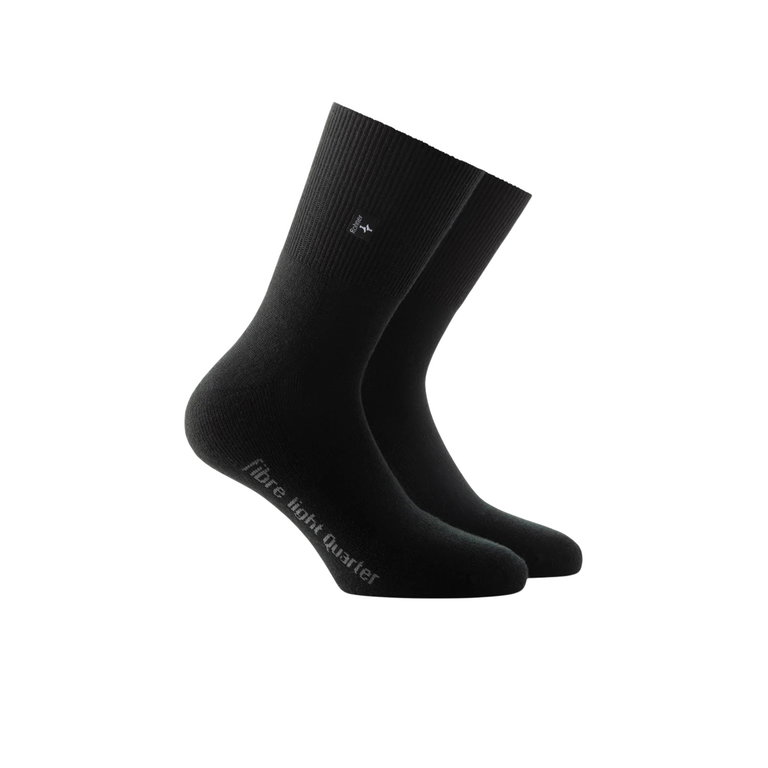 Rohner Wandersocke Fibre Light Quarter (Mischgewebe) schwarz - 1 Paar