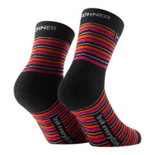 Rohner Trek Everyday Quarter Walking Socks (pleasant foot climate and maximum comfort) black/red/orange - 1 pair