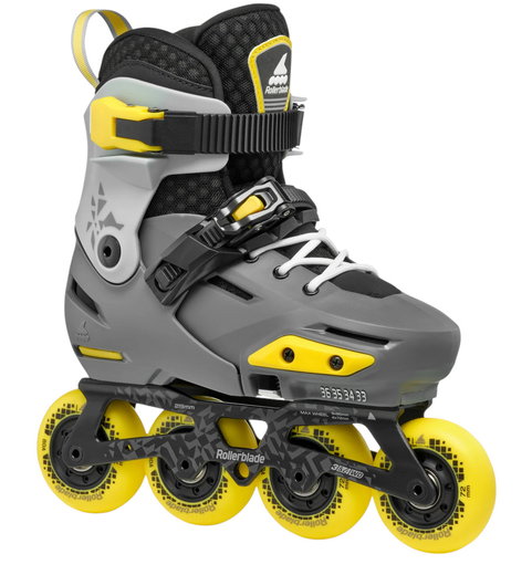 Rollerblade Inline Skates Apex (Rollen: 76mm(235), 72mm(210), 68mm(185), Kugellager: SG7) grau/gelb Kinder