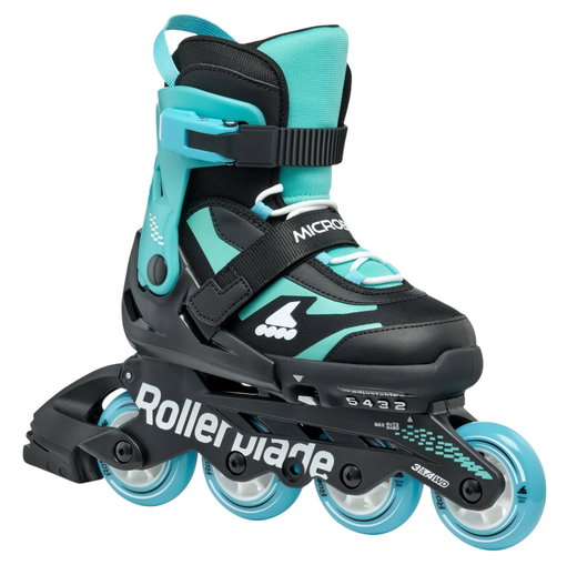 Rollerblade Inline Skates Microblade (Rollen: 72mm/80A, Kugellager: SG3) schwarz/hellblau Kinder