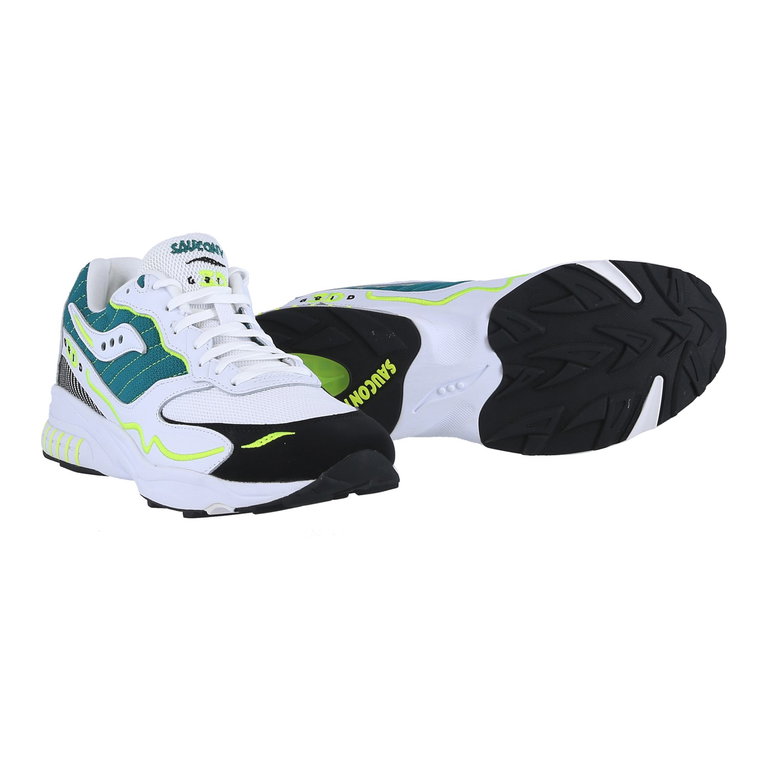 Sneakersy Saucony 3D Grid Hurricane biało-zielone męskie
