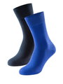 Schiesser Day Sock Crew 95/5 Organic Cotton royal blue/navy blue - 2 Pairs