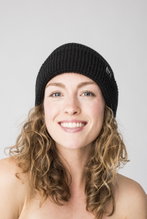 super natural Wintermütze City Beanie (Merinowolle, ideale Thermoregulation) schwarz - 1 Stück
