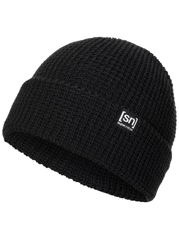 super natural Winter hat City Beanie (Merino wool, ideal thermoregulation) black - 1 piece