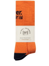 super natural Tagessocke Crew Cosy - Alpakawoll-Mix - orange/ozeanblau - 2 Paar