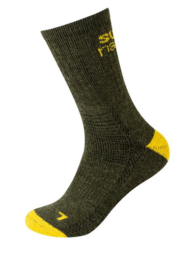 super natural Day Sock Crew Cosy - Alpaca Wool Blend - olive green/mustard yellow - 2 Pairs
