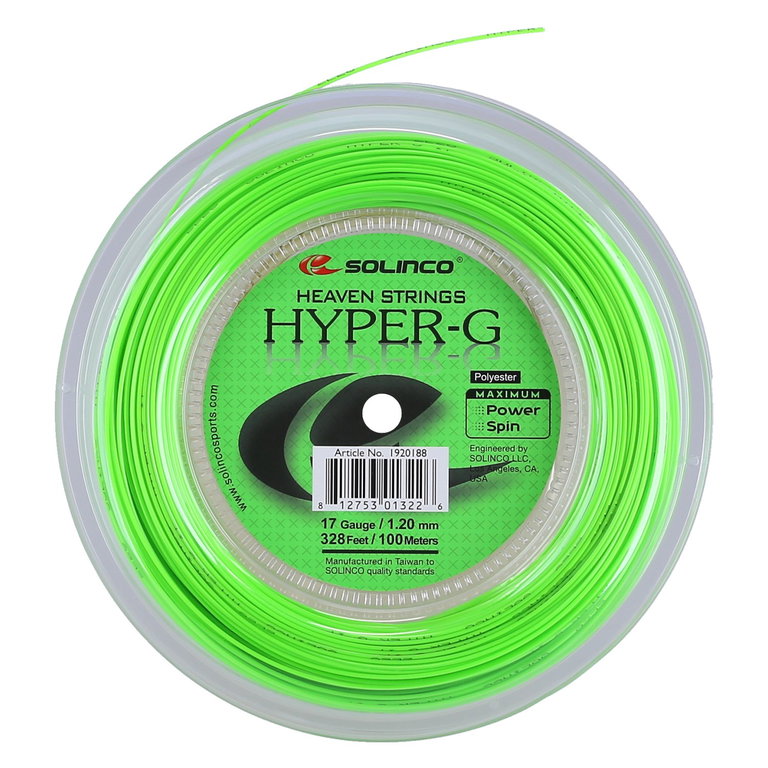 Solinco Tennissaite Hyper G (Haltbarkeit+Power) grün 100m Rolle