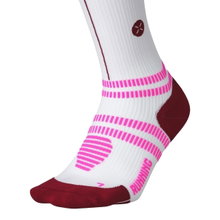 STOX Energy Socks Laufsocke Kompression Running Socks (fördert Durchblutung) weiss/bordeauxrot Damen - 1 Paar