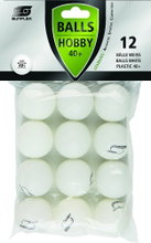 Sunflex Table Tennis Ball Hobby (Plastic Ball 40+) white 12-pack Clip Bag