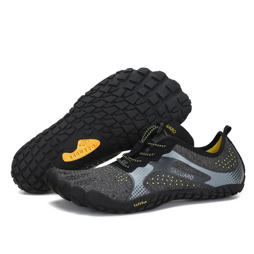 Saguaro Barfussschuhe Fast I (flexible Sohle, breite Zehenbox) schwarz/grau