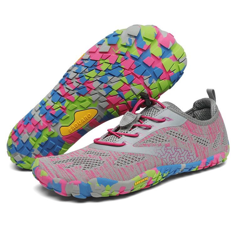 Saguaro Barfussschuhe Smart II (flexible Sohle, breite Zehenbox) grau/pink