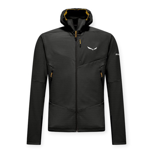 Salewa Ortles Fleece Pro Hooded Jacket (warm, 4-way stretch, windproof) black men's