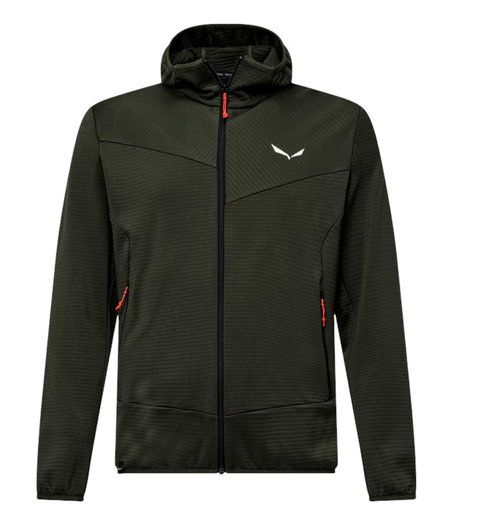 Salewa Fleecejacke Puez Altavia Polarlite HD (mit Kapuze, weiches Material) olive/grün Herren